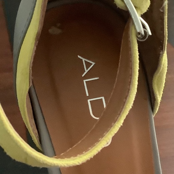 Aldo Gray Leather Open Toe Stilettos - Picture 4 of 7